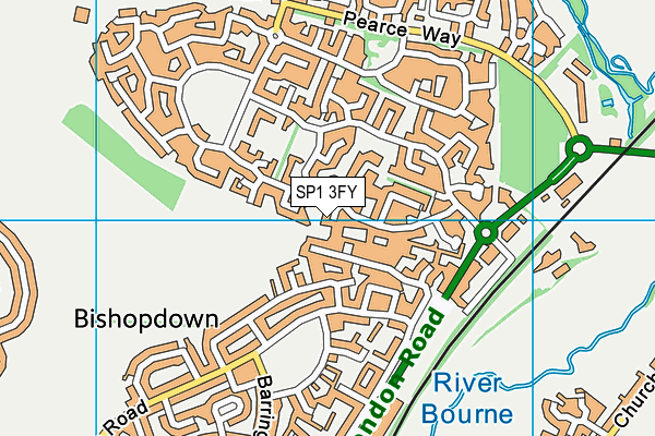 SP1 3FY map - OS VectorMap District (Ordnance Survey)