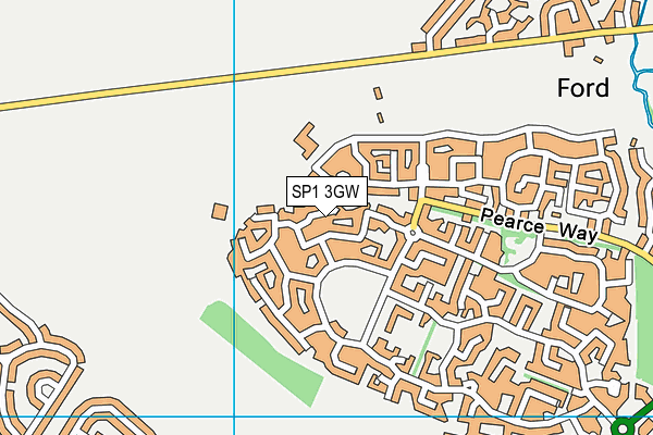 SP1 3GW map - OS VectorMap District (Ordnance Survey)