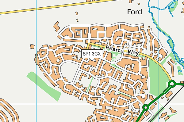 SP1 3GX map - OS VectorMap District (Ordnance Survey)