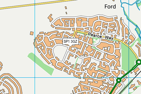 SP1 3GZ map - OS VectorMap District (Ordnance Survey)