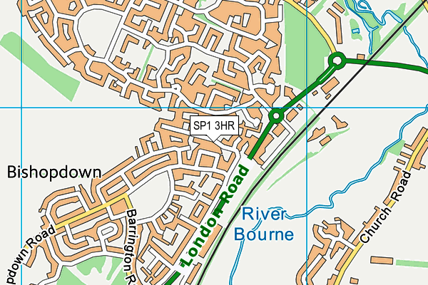 SP1 3HR map - OS VectorMap District (Ordnance Survey)