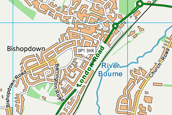 SP1 3HX map - OS VectorMap District (Ordnance Survey)
