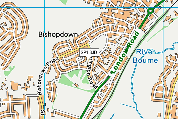 SP1 3JD map - OS VectorMap District (Ordnance Survey)