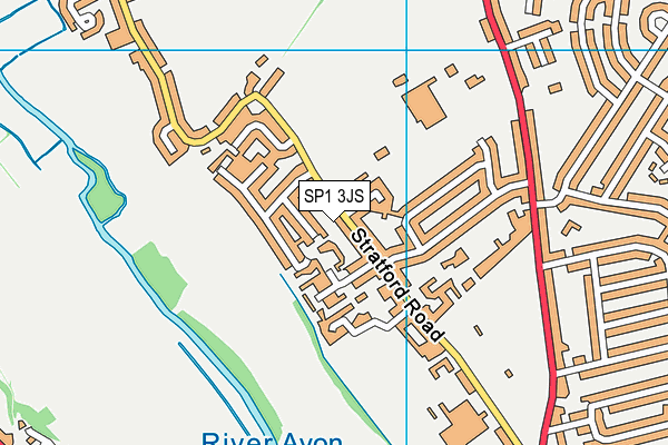 The Portway map (SP1 3JS) - OS VectorMap District (Ordnance Survey)