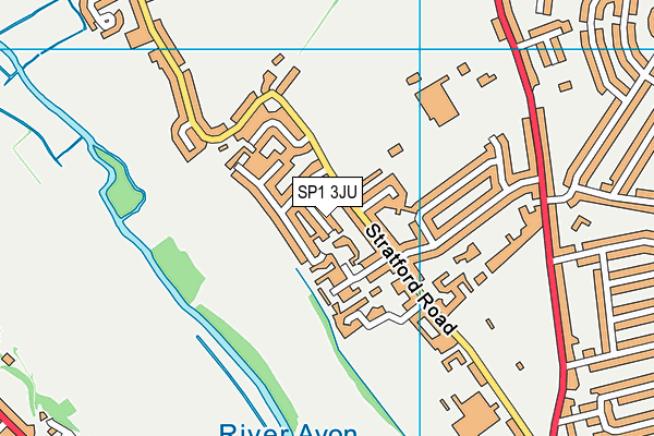SP1 3JU map - OS VectorMap District (Ordnance Survey)