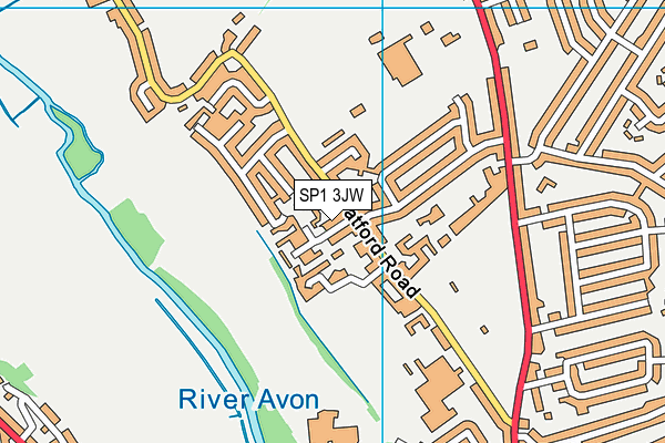 SP1 3JW map - OS VectorMap District (Ordnance Survey)