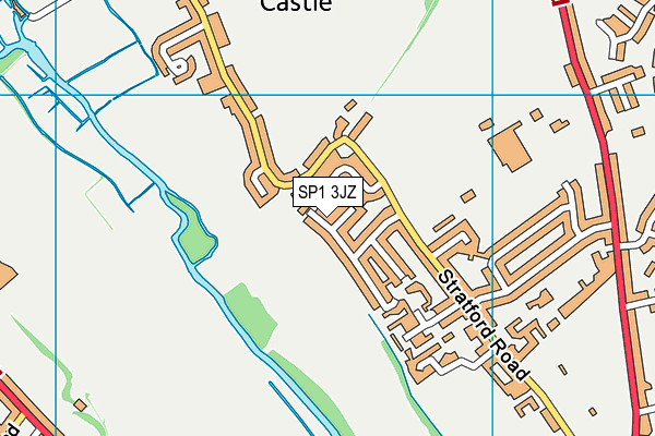 SP1 3JZ map - OS VectorMap District (Ordnance Survey)
