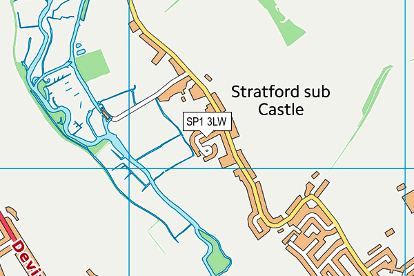 SP1 3LW map - OS VectorMap District (Ordnance Survey)