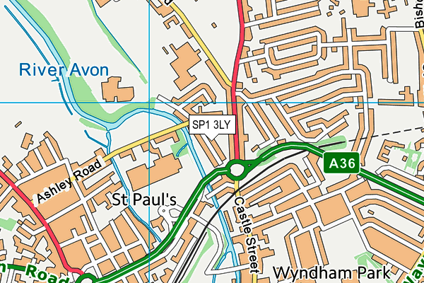 SP1 3LY map - OS VectorMap District (Ordnance Survey)