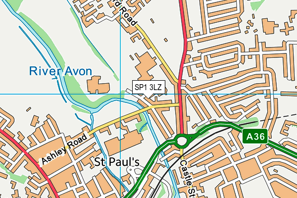 SP1 3LZ map - OS VectorMap District (Ordnance Survey)