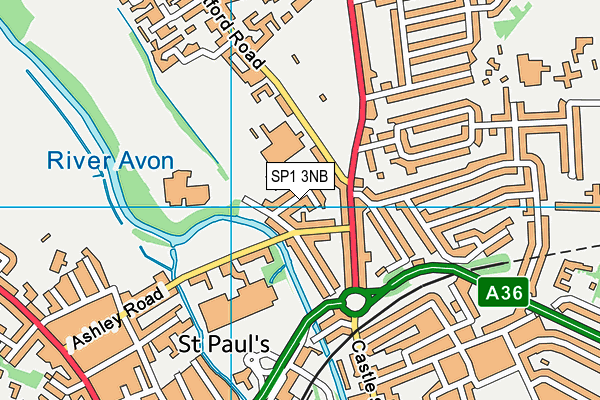 SP1 3NB map - OS VectorMap District (Ordnance Survey)