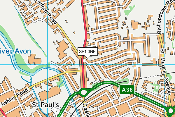 SP1 3NE map - OS VectorMap District (Ordnance Survey)