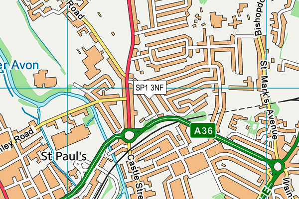 SP1 3NF map - OS VectorMap District (Ordnance Survey)