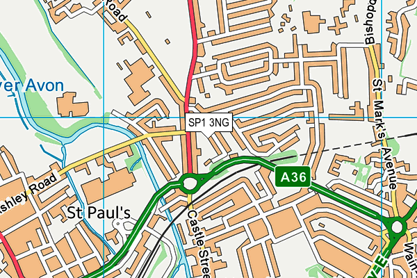 SP1 3NG map - OS VectorMap District (Ordnance Survey)