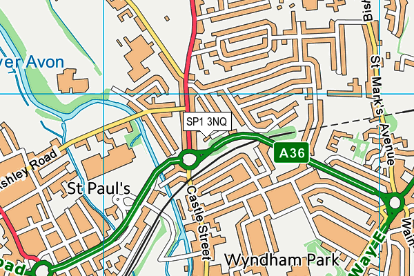 SP1 3NQ map - OS VectorMap District (Ordnance Survey)