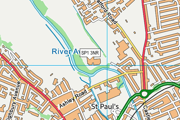 Five Rivers Health And Wellbeing Centre map (SP1 3NR) - OS VectorMap District (Ordnance Survey)