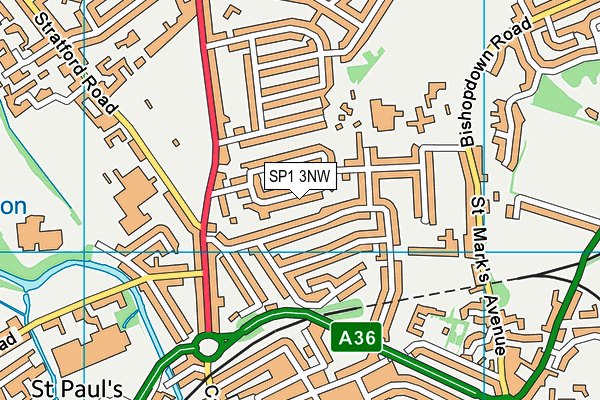 SP1 3NW map - OS VectorMap District (Ordnance Survey)