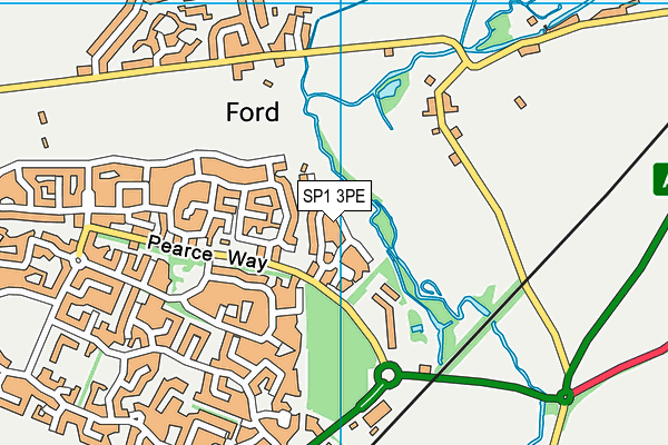 SP1 3PE map - OS VectorMap District (Ordnance Survey)