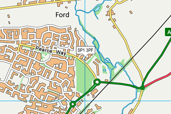 SP1 3PF map - OS VectorMap District (Ordnance Survey)