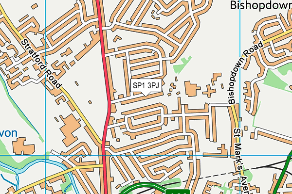 SP1 3PJ map - OS VectorMap District (Ordnance Survey)