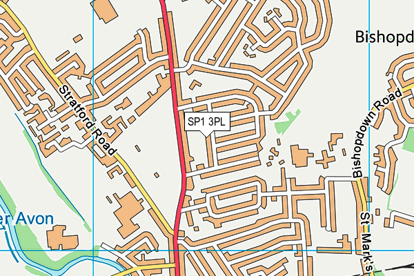 SP1 3PL map - OS VectorMap District (Ordnance Survey)