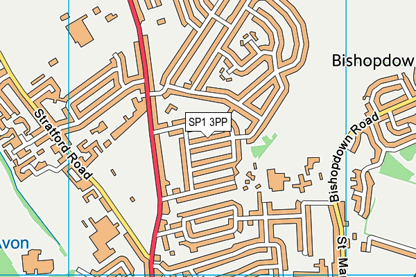 SP1 3PP map - OS VectorMap District (Ordnance Survey)