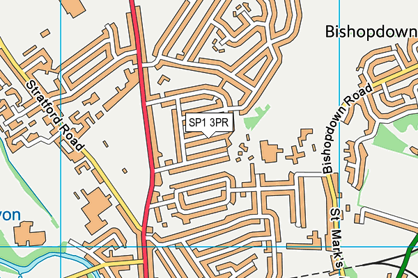 SP1 3PR map - OS VectorMap District (Ordnance Survey)