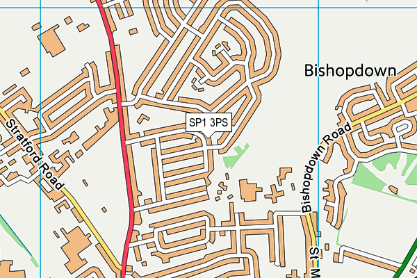 SP1 3PS map - OS VectorMap District (Ordnance Survey)
