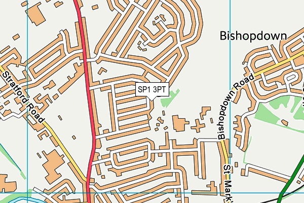 SP1 3PT map - OS VectorMap District (Ordnance Survey)