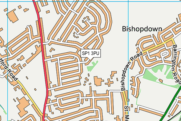 SP1 3PU map - OS VectorMap District (Ordnance Survey)