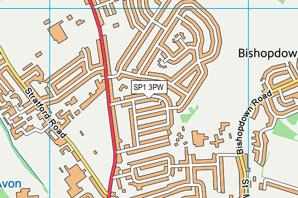 SP1 3PW map - OS VectorMap District (Ordnance Survey)