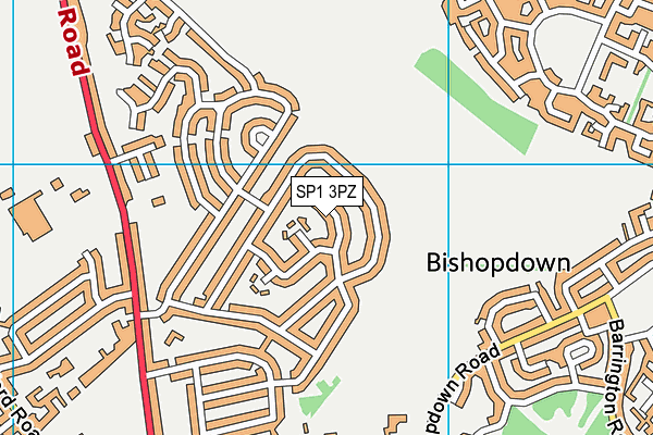 SP1 3PZ map - OS VectorMap District (Ordnance Survey)