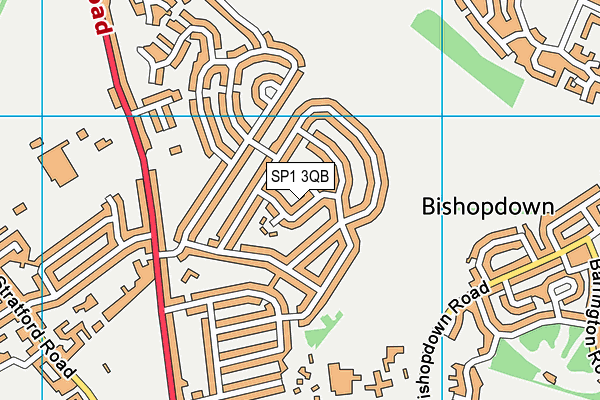 SP1 3QB map - OS VectorMap District (Ordnance Survey)