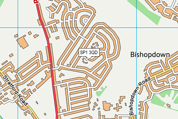 SP1 3QD map - OS VectorMap District (Ordnance Survey)