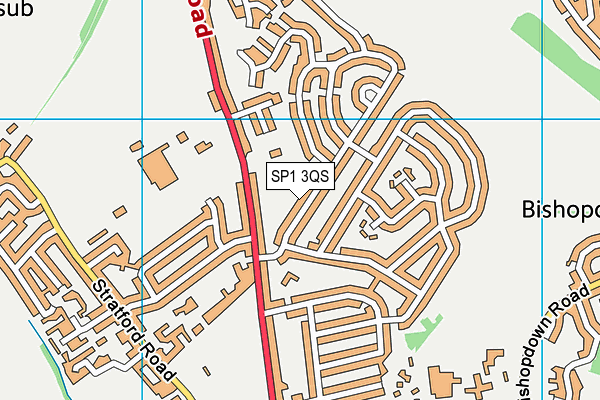 SP1 3QS map - OS VectorMap District (Ordnance Survey)