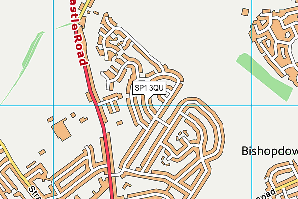 SP1 3QU map - OS VectorMap District (Ordnance Survey)