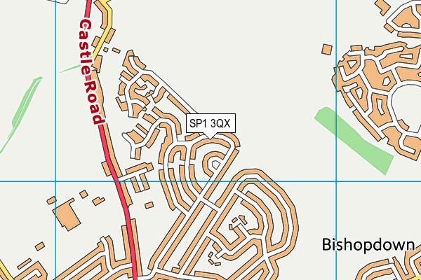 SP1 3QX map - OS VectorMap District (Ordnance Survey)