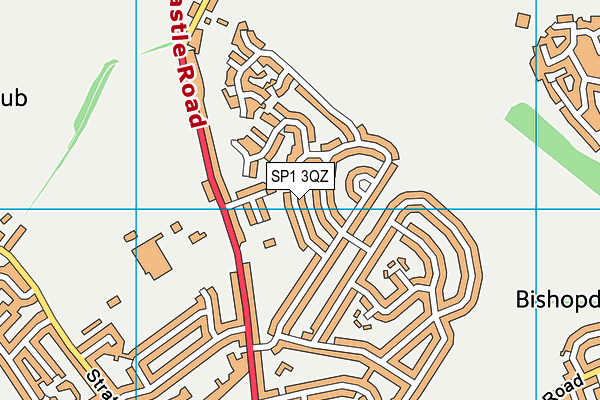 SP1 3QZ map - OS VectorMap District (Ordnance Survey)