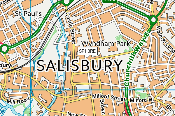 SP1 3RE map - OS VectorMap District (Ordnance Survey)