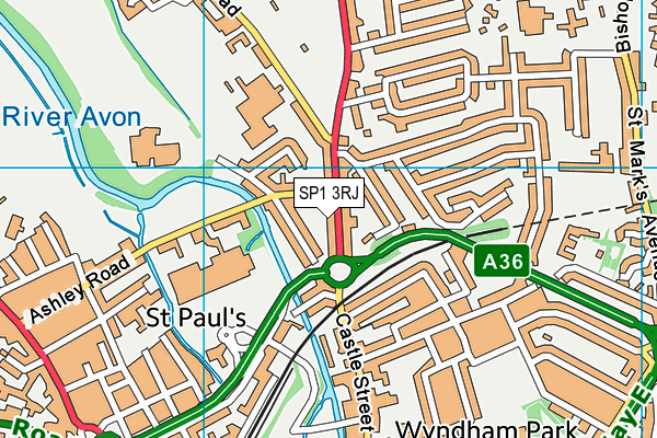 SP1 3RJ map - OS VectorMap District (Ordnance Survey)