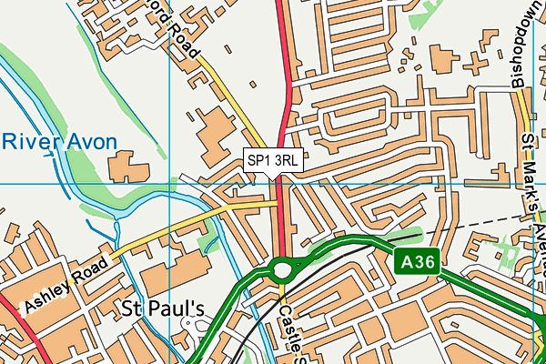 SP1 3RL map - OS VectorMap District (Ordnance Survey)