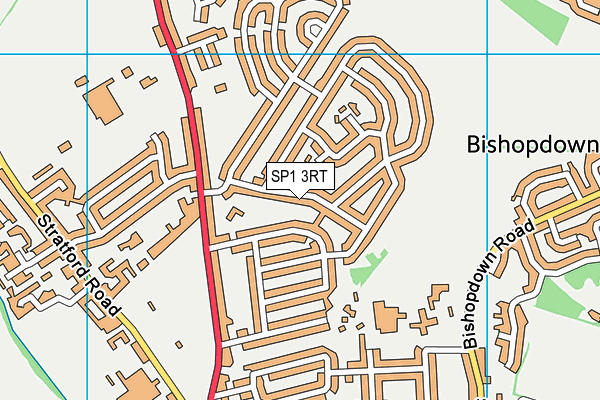 SP1 3RT map - OS VectorMap District (Ordnance Survey)