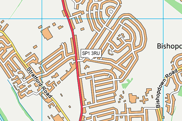 SP1 3RU map - OS VectorMap District (Ordnance Survey)