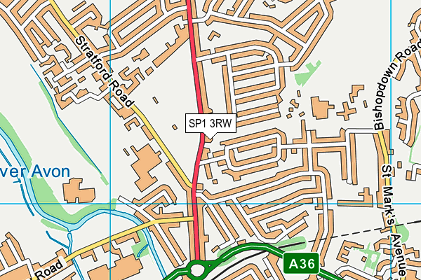 SP1 3RW map - OS VectorMap District (Ordnance Survey)