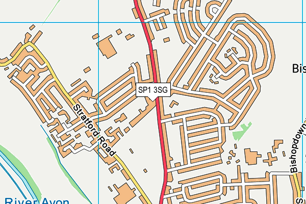 SP1 3SG map - OS VectorMap District (Ordnance Survey)