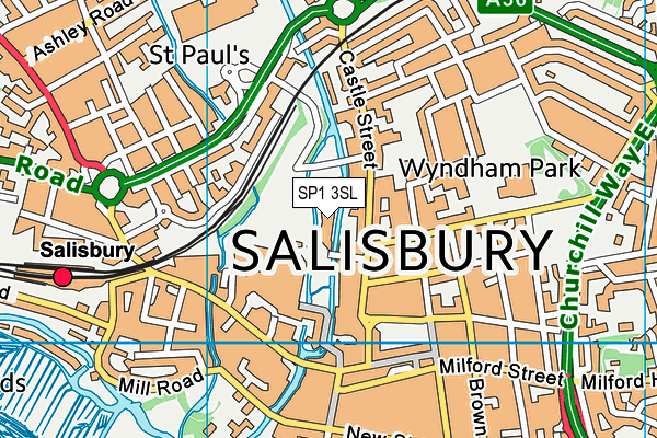 SP1 3SL map - OS VectorMap District (Ordnance Survey)