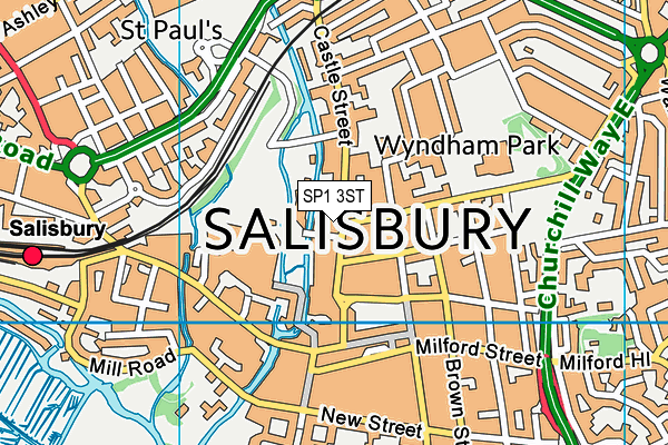 SP1 3ST map - OS VectorMap District (Ordnance Survey)