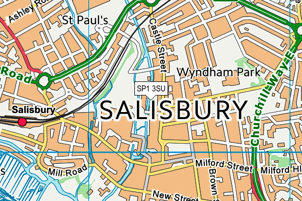 SP1 3SU map - OS VectorMap District (Ordnance Survey)