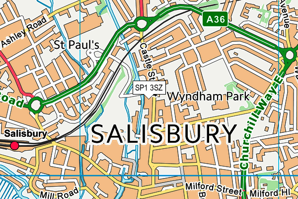 SP1 3SZ map - OS VectorMap District (Ordnance Survey)