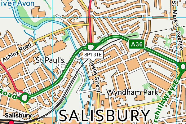 SP1 3TE map - OS VectorMap District (Ordnance Survey)